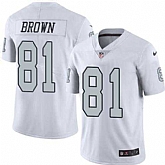 Nike Men & Women & Youth Raiders 81 Tim Brown White Color Rush Limited Jersey,baseball caps,new era cap wholesale,wholesale hats